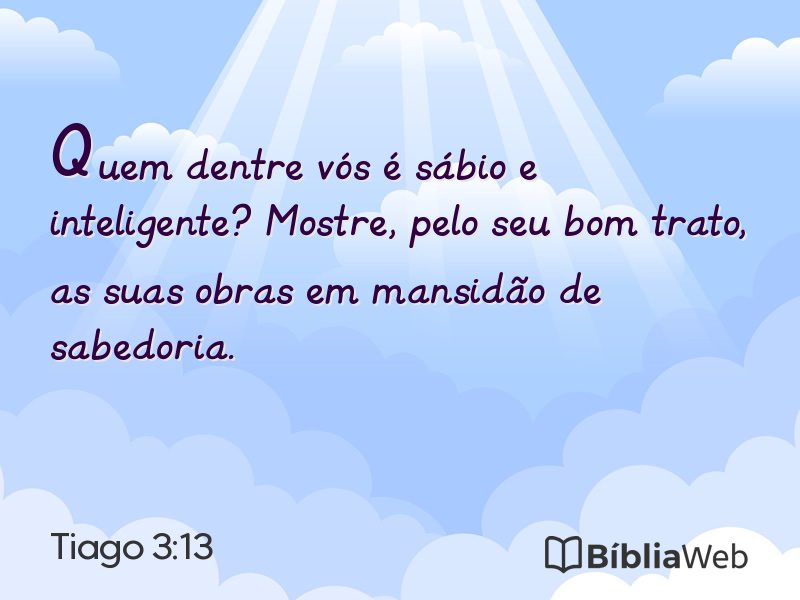 Tiago 3:13 em imagem para compartilhar