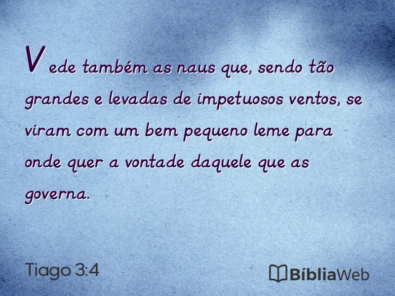 Tiago 3:4 em imagem para compartilhar