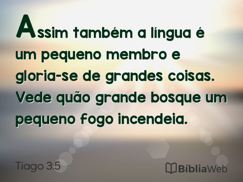 Tiago 3:5 em imagem para compartilhar