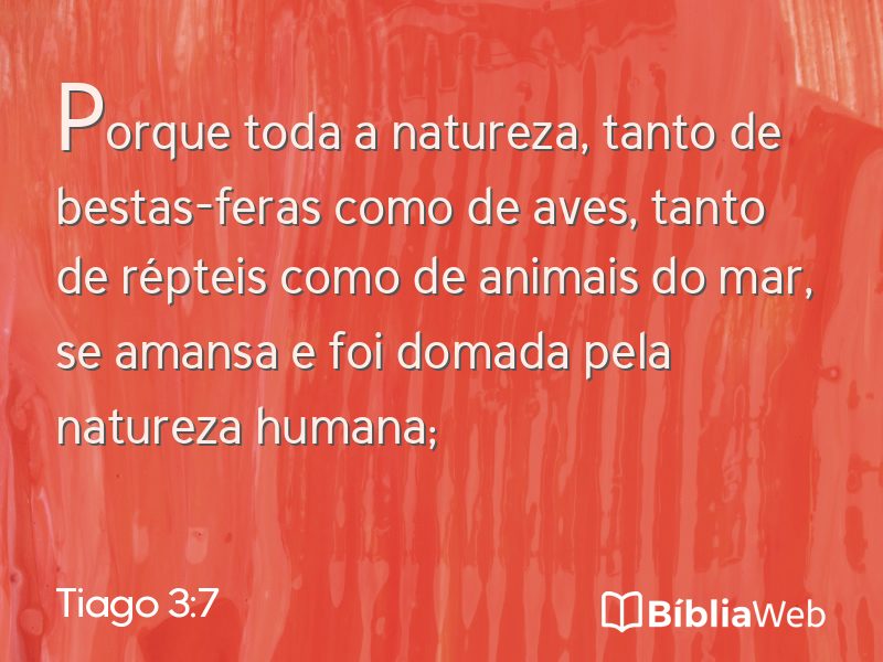 Tiago 3:7 em imagem para compartilhar