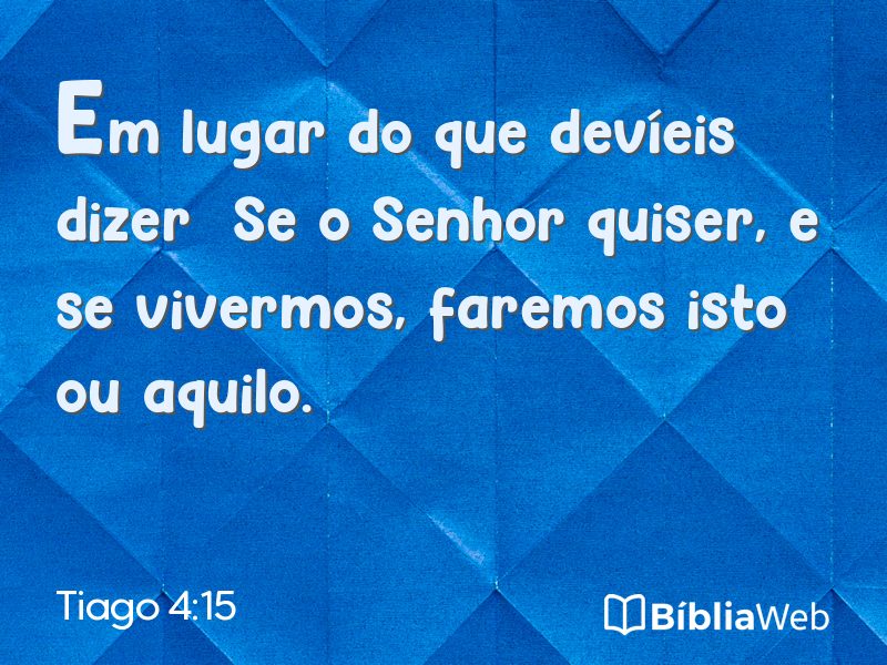 Tiago 4:15 em imagem para compartilhar