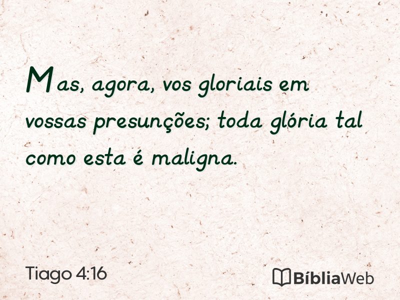 Tiago 4:16 em imagem para compartilhar