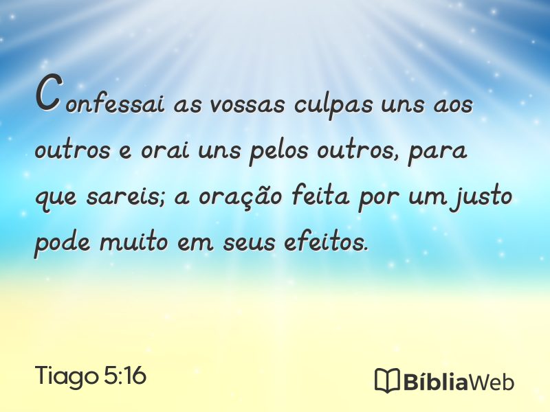 Tiago 5:16 em imagem para compartilhar