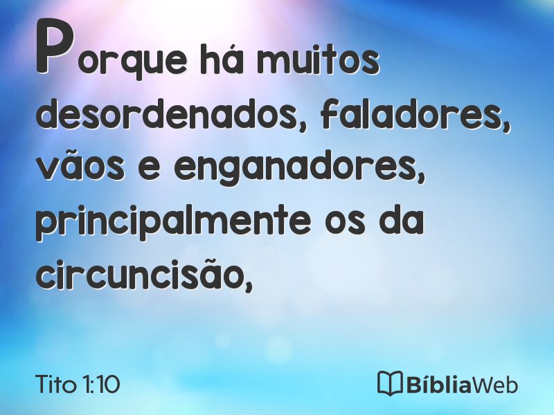 Tito 1:10 em imagem para compartilhar