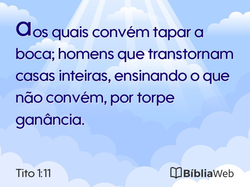 Tito 1:11 em imagem para compartilhar