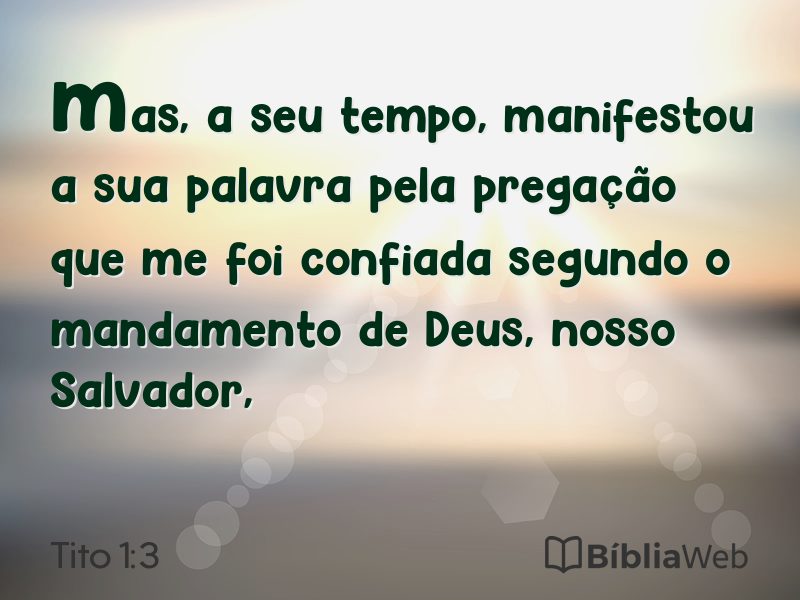 Tito 1:3 em imagem para compartilhar