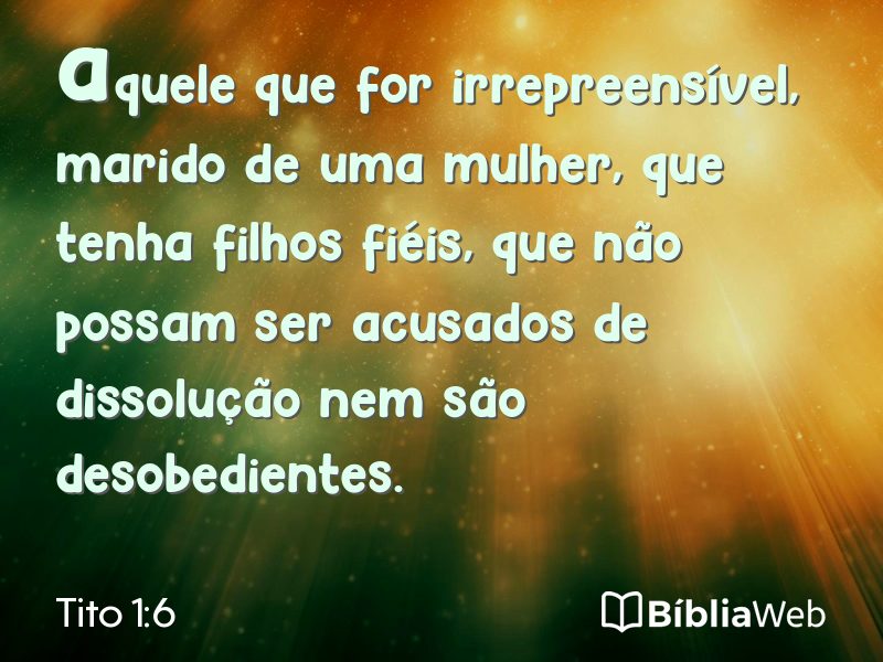 Tito 1:6 em imagem para compartilhar