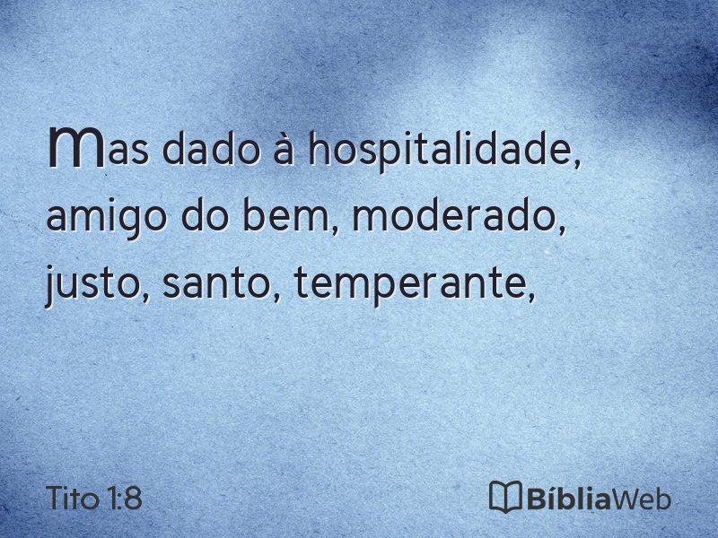 Tito 1:8 em imagem para compartilhar