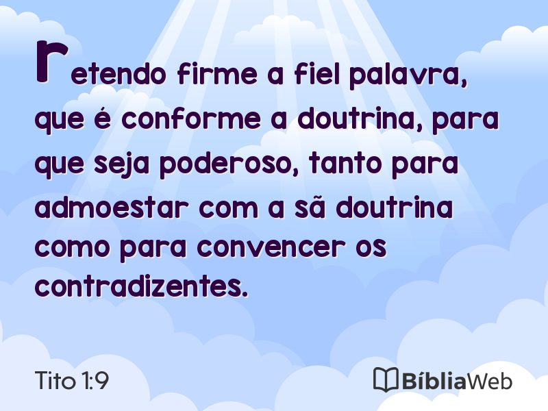 Tito 1:9 em imagem para compartilhar