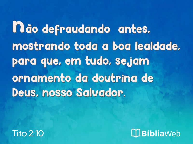 Tito 2:10 em imagem para compartilhar