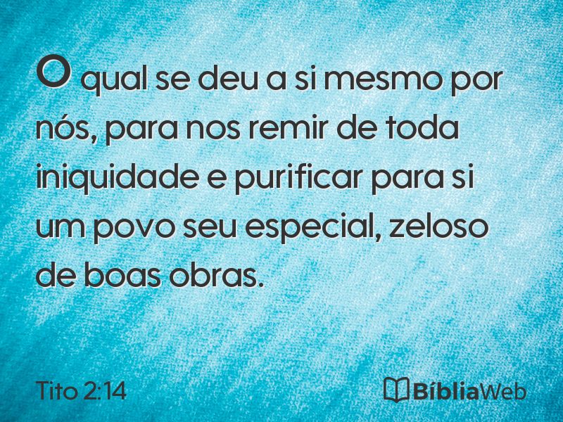 Tito 2:14 em imagem para compartilhar