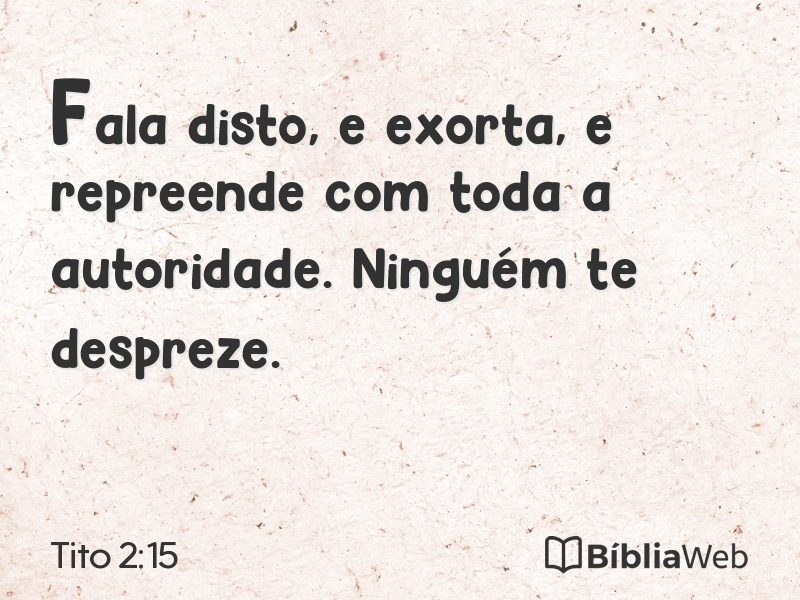 Tito 2:15 em imagem para compartilhar
