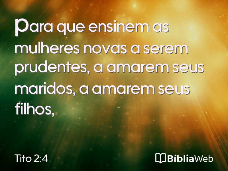 Tito 2:4 em imagem para compartilhar