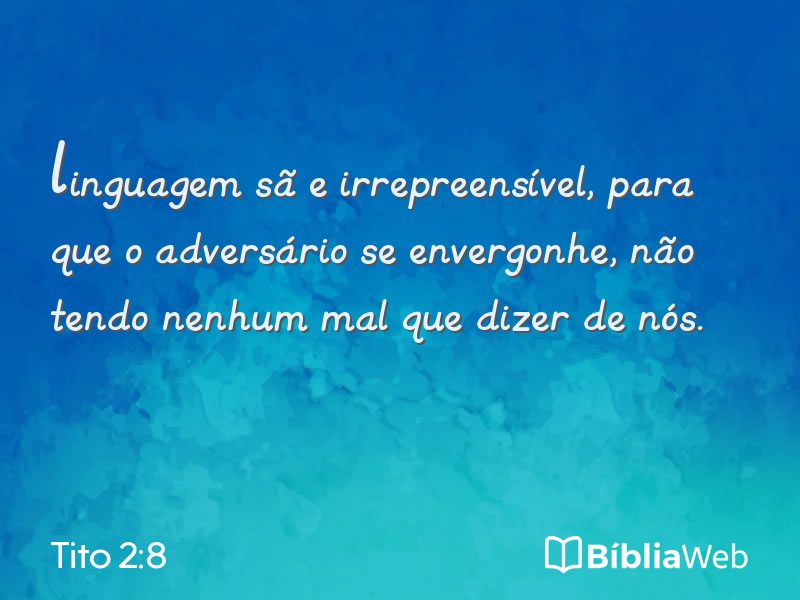 Tito 2:8 em imagem para compartilhar