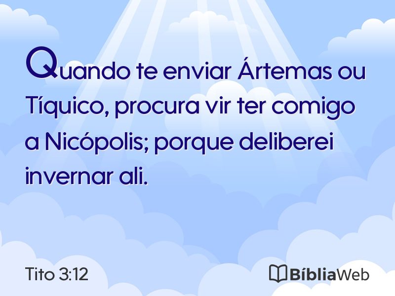 Tito 3:12 em imagem para compartilhar