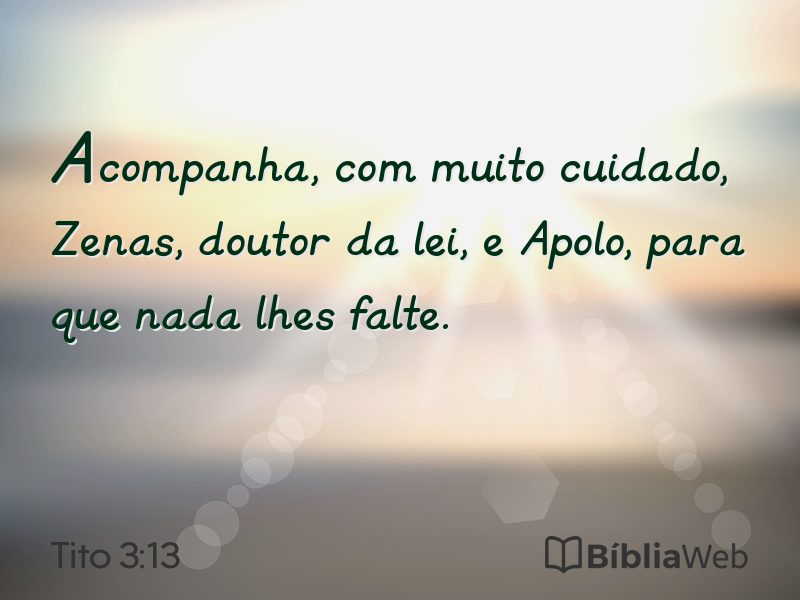 Tito 3:13 em imagem para compartilhar
