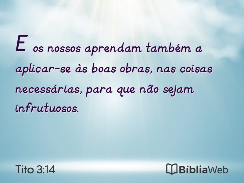 Tito 3:14 em imagem para compartilhar