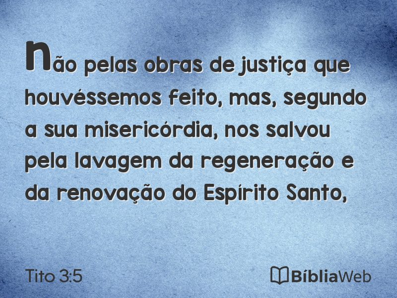 Tito 3:5 em imagem para compartilhar