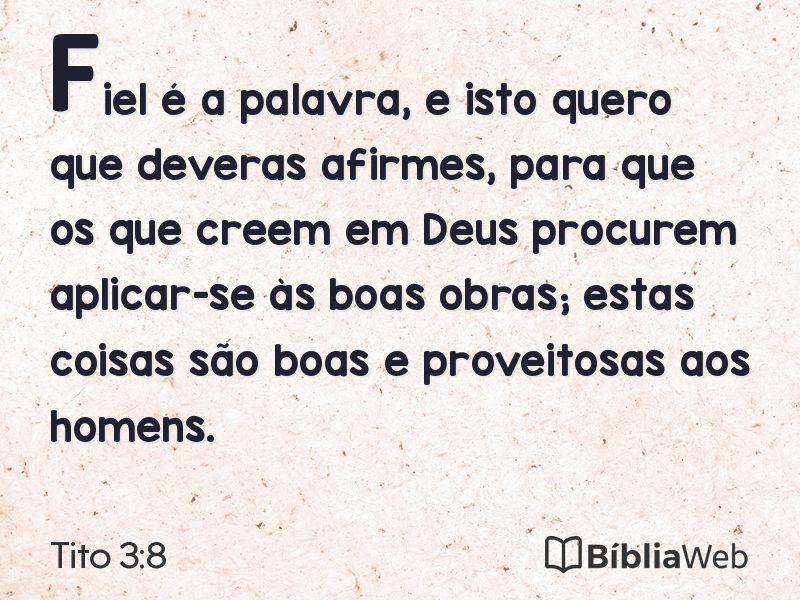 Tito 3:8 em imagem para compartilhar