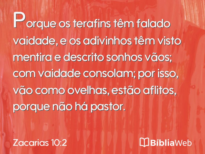 Zacarias 10:2 em imagem para compartilhar