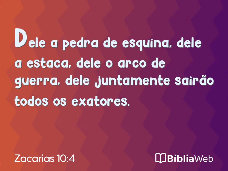 Zacarias 10:4 em imagem para compartilhar