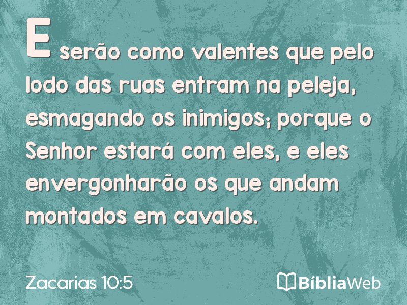 Zacarias 10:5 em imagem para compartilhar