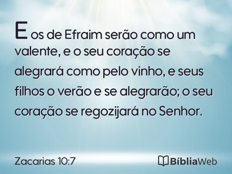 Zacarias 10:7 em imagem para compartilhar