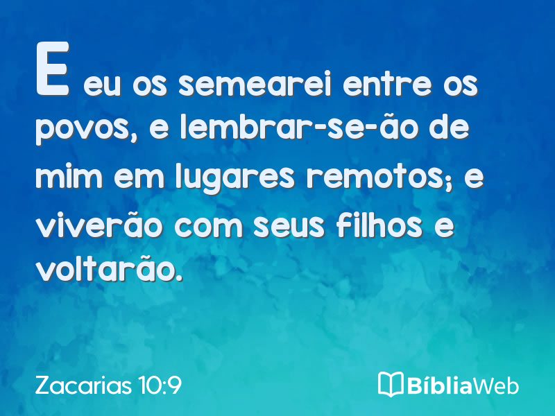 Zacarias 10:9 em imagem para compartilhar