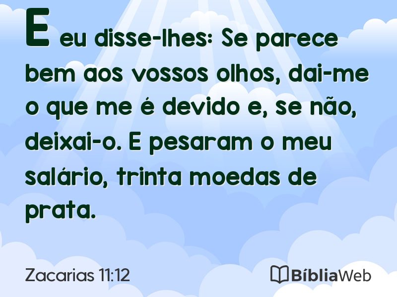 Zacarias 11:12 em imagem para compartilhar