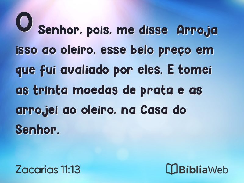 Zacarias 11:13 em imagem para compartilhar