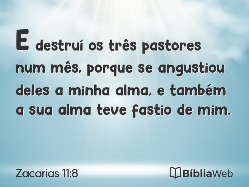 Zacarias 11:8 em imagem para compartilhar