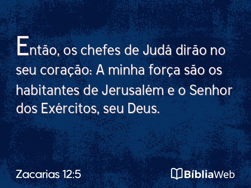 Zacarias 12:5 em imagem para compartilhar