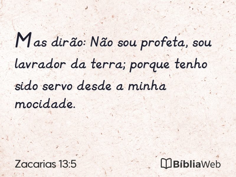 Zacarias 13:5 em imagem para compartilhar