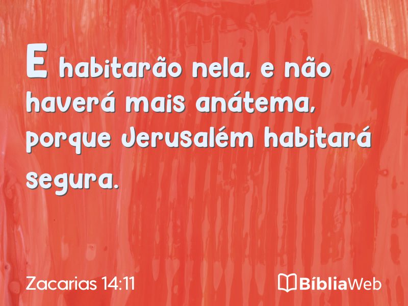 Zacarias 14:11 em imagem para compartilhar