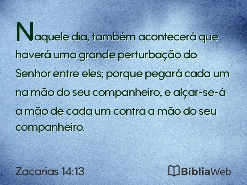 Zacarias 14:13 em imagem para compartilhar