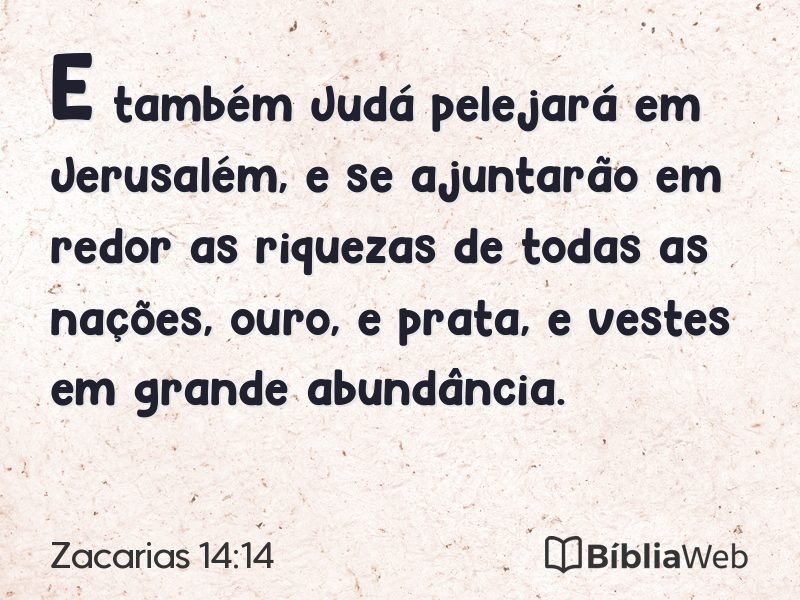 Zacarias 14:14 em imagem para compartilhar
