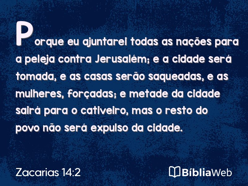 Zacarias 14:2 em imagem para compartilhar
