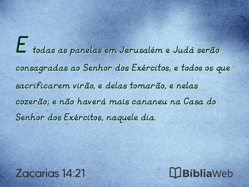 Zacarias 14:21 em imagem para compartilhar