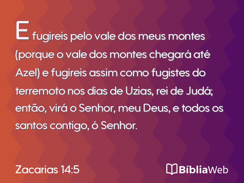 Zacarias 14:5 em imagem para compartilhar
