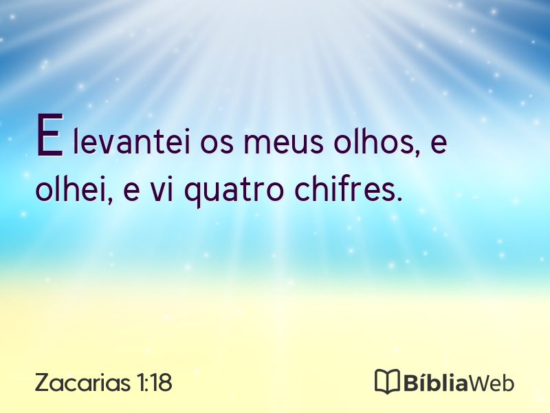 Zacarias 1:18 em imagem para compartilhar