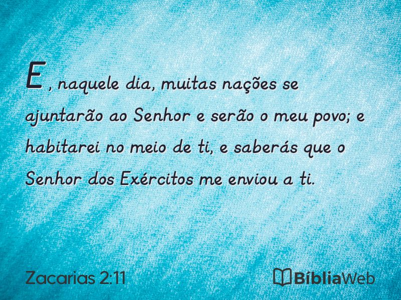 Zacarias 2:11 em imagem para compartilhar