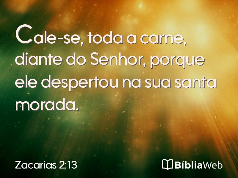 Zacarias 2:13 em imagem para compartilhar