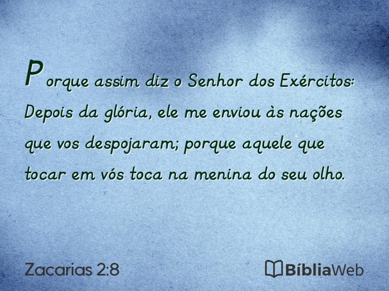 Zacarias 2:8 em imagem para compartilhar
