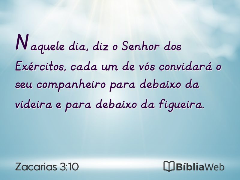 Zacarias 3:10 em imagem para compartilhar