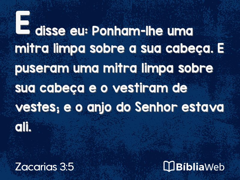 Zacarias 3:5 em imagem para compartilhar