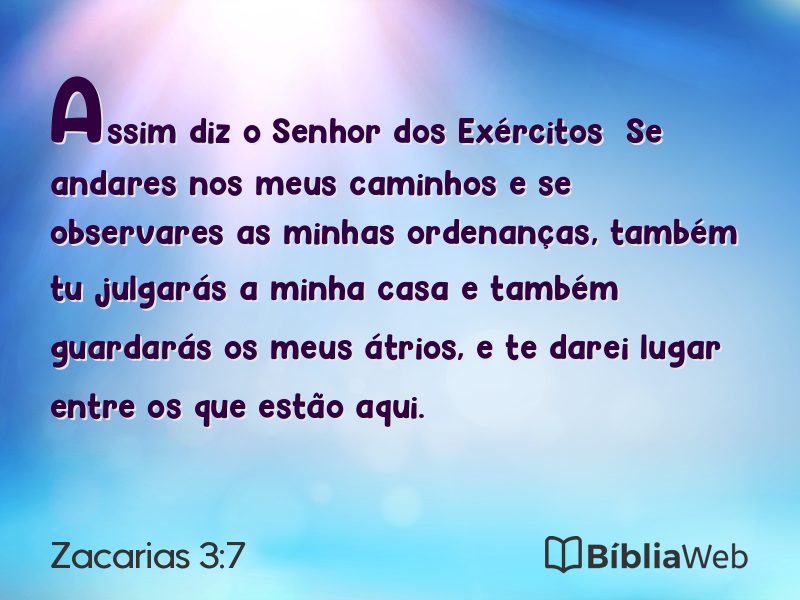 Zacarias 3:7 em imagem para compartilhar