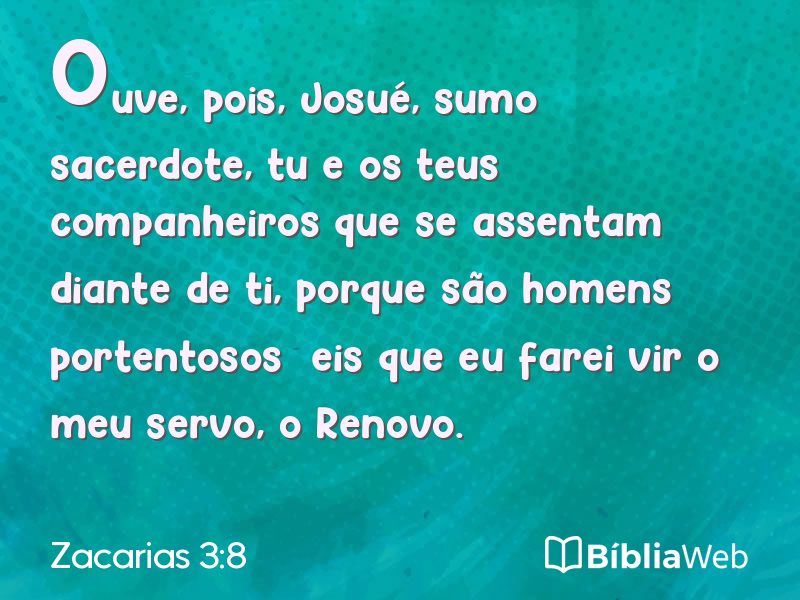 Zacarias 3:8 em imagem para compartilhar