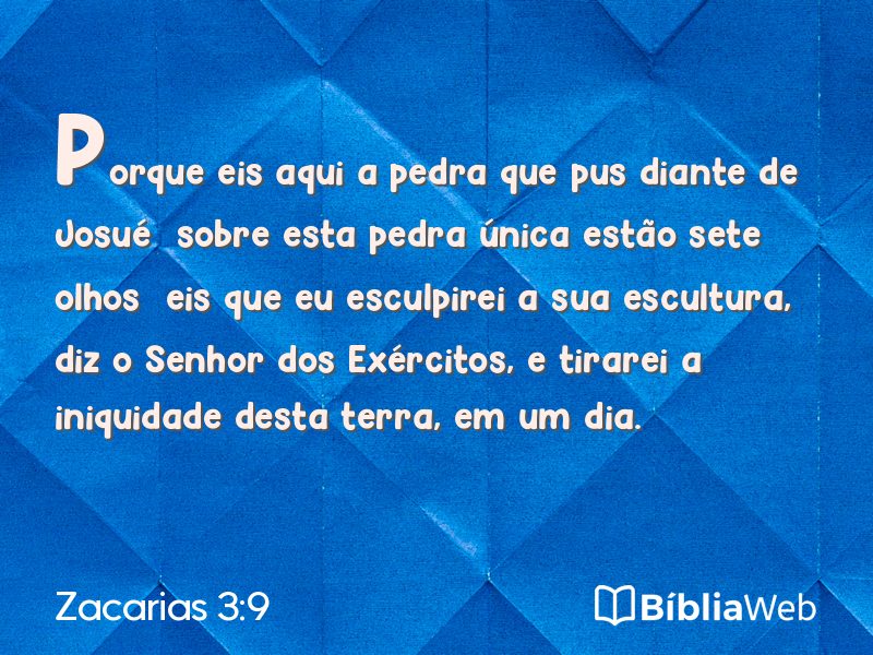 Zacarias 3:9 em imagem para compartilhar