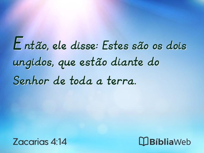 Zacarias 4:14 em imagem para compartilhar