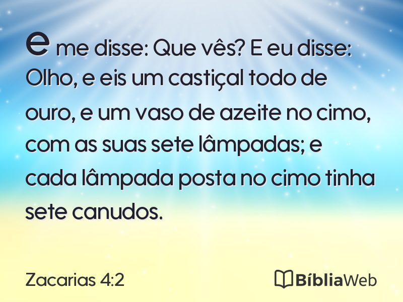 Zacarias 4:2 em imagem para compartilhar